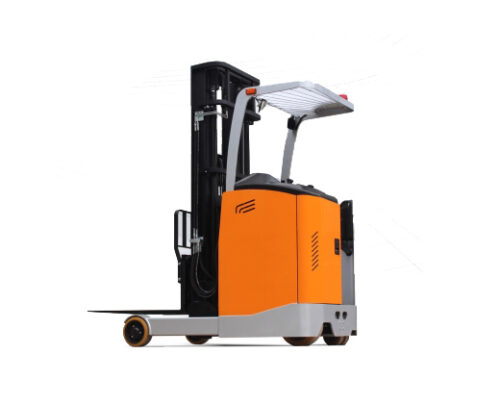 Electric warehouse forklift used in logistics center